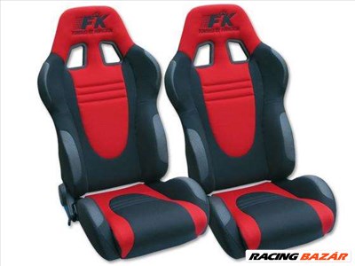 sport ülés sportülés Szett Racecar (1db bal+1 db jobb) fekete/piros
