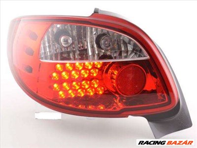 LED hátsólámpa alkalmas Peugeothoz 206 CC Cabrio évjárat 98-05, átlátszó/piros