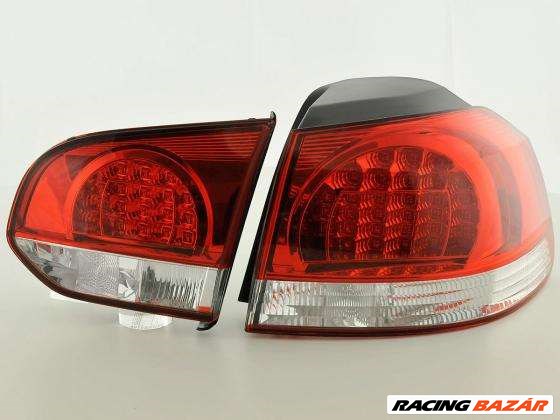 LED hátsólámpa alkalmas Volkswagen-hez Golf 6 (Typ 1K) évjárat 08-, átlátszó/piros 1. kép