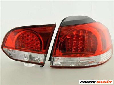 LED hátsólámpa alkalmas Volkswagen-hez Golf 6 (Typ 1K) évjárat 08-, átlátszó/piros