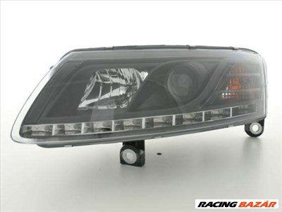 Első lámpa nappali menetfénnyel alklamas Audihoz A6 (type 4F) évjárat 04-08 fekete
