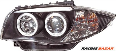 fényszóró BMW 1 E87 04- fekete + halogéngyûrû