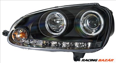 fényszóró Volkswagen Golf V 03- fekete + halogéngyûrû