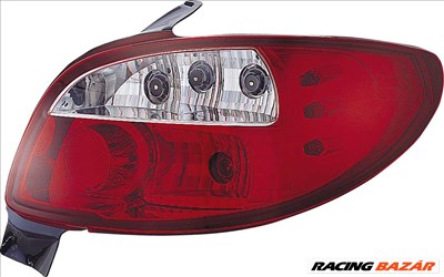 hátsó lámpa Peugeot 206 2/4 ajtós piros áttetsző