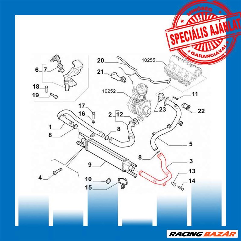 Intercooler Cső Fiat Doblo 51832089 1. kép