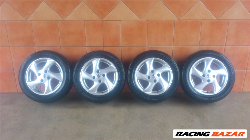 PEUGEOT 15" ALUFELNI 4X108 NYÁRI 195/55R15 GUMIKKAL OLCSÓN!!!!!! 1. kép