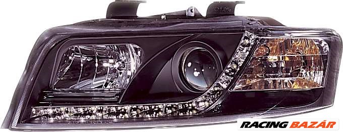 fényszóró + nappali menetfény kivitel Audi A4 8E/B6 01-04 fekete 1. kép