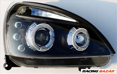 fényszóró Renault Clio II 01- fekete + halogéngyûrû