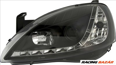 fényszóró nappali menetfény kivitelben- Opel Corsa C 01-04 fekete