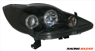 fényszóró Peugeot 107 05- fekete + halogéngyûrû