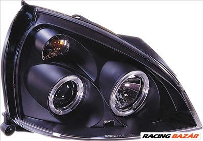 fényszóró Renault Clio II 01- fekete + halogéngyûrû