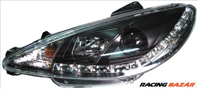 fényszóró nappali menetfény kivitelben- Peugeot 206 99- + GTi fekete