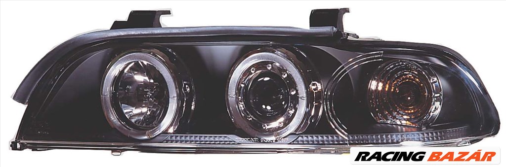 fényszóró BMW 5 E39 96-03 fekete + halogéngyûrû 1. kép