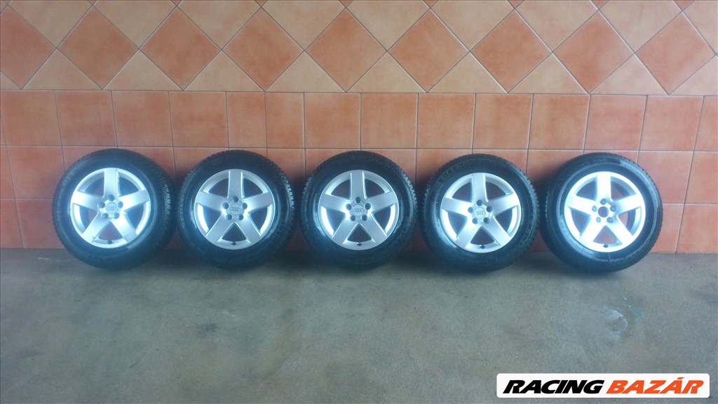 AUDI 15" ALUFELNI 5x100 TÉLI 195/65R15 GUMIVAL OLCSÓN!!! 1. kép