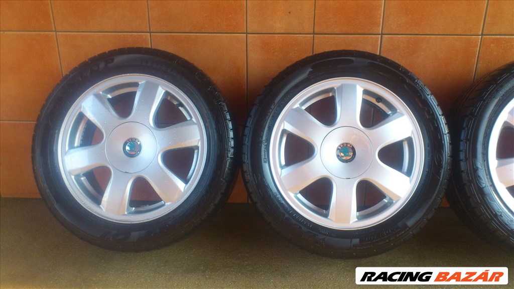 SKODA 15" ALUFELNI 5x100 NYÁRI 195/55R15 GUMIVAL OLCSÓN!!!!! 2. kép