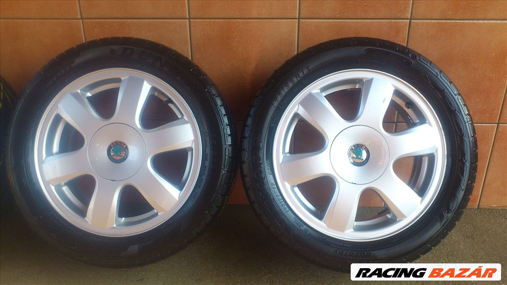 SKODA 15" ALUFELNI 5x100 NYÁRI 195/55R15 GUMIVAL OLCSÓN!!!!! 3. kép