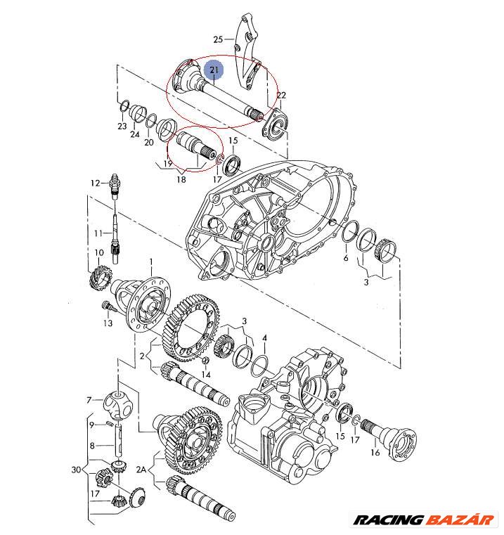 T4 peremestengely dugótengely féltengely 02G409356C 02G409345 5. kép