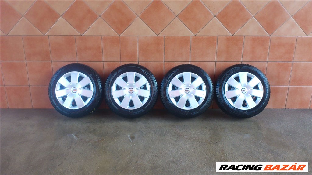 NISSAN 15" LEMEZFELNI 4x100 TÉLI 185/65R15 GUMIVAL OLCSÓN!!!!!!! 1. kép