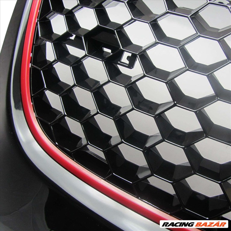 VW Golf 5 GTI méhsejt alakú rács fekete -vörös csíkkal 3. kép