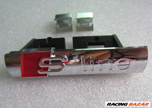 Audi S-line grill rács embléma - fényes ezüst (króm) 1. kép