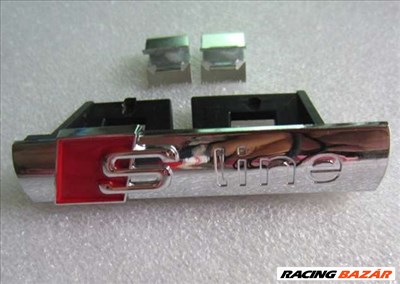 Audi S-line grill rács embléma - fényes ezüst (króm)