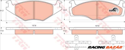 TRW GDB1219 Fékbetét - VOLKSWAGEN, SEAT