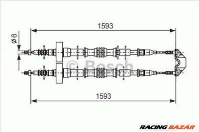 BOSCH 1987477527 Kézifék bowden - OPEL, VAUXHALL
