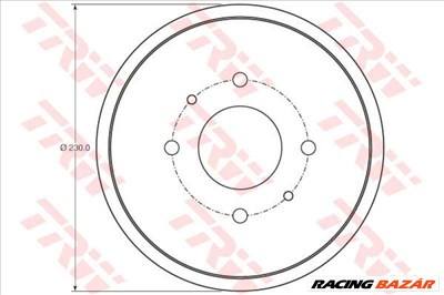 TRW DB4443 Fékdob - SMART, MITSUBISHI