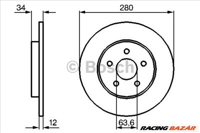 BOSCH 0986479068 Féktárcsa - FORD, JAGUAR