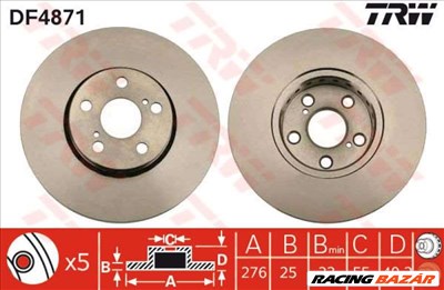 TRW DF4871 Féktárcsa - TOYOTA