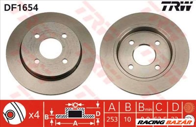 TRW DF1654 Féktárcsa - FORD