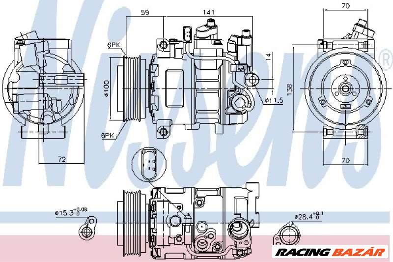 NISSENS 89052 Klímakompresszor - AUDI 1. kép