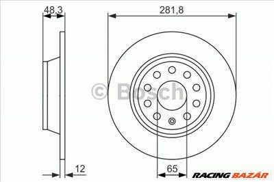 BOSCH 0986479247 Féktárcsa - VOLKSWAGEN, SEAT, SKODA, AUDI