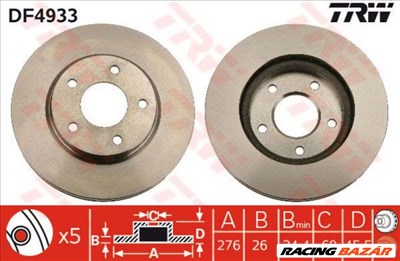TRW DF4933 Féktárcsa - MITSUBISHI