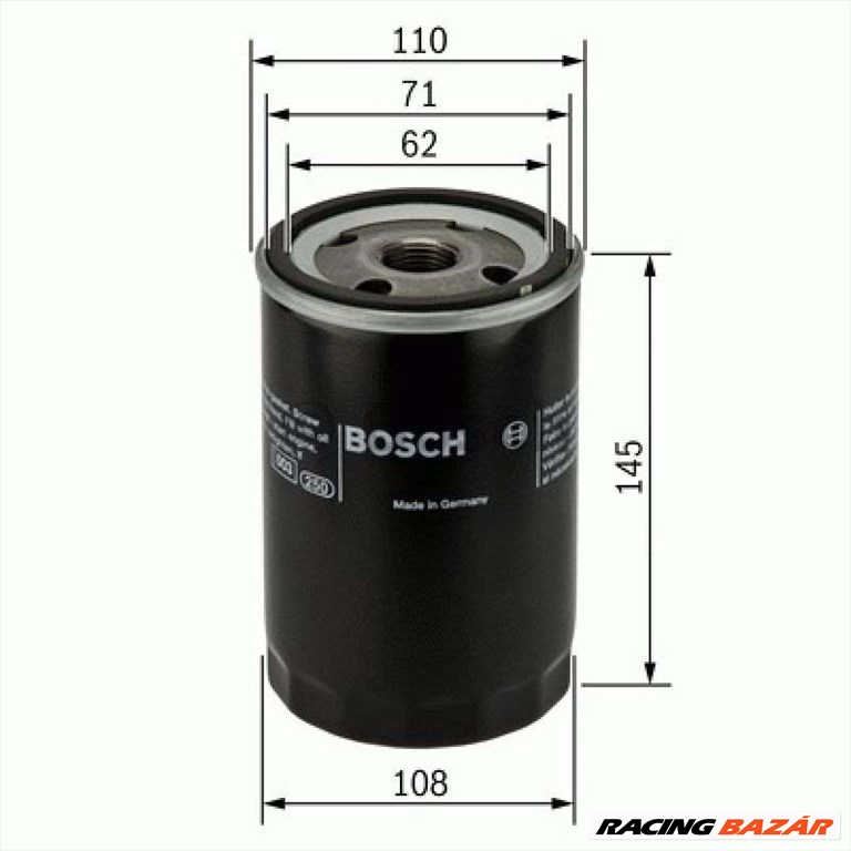 BOSCH 0451203201 Olajszűrő - AUDI, FORD, VOLKSWAGEN, FIAT, OPEL, RENAULT, PEUGEOT 1. kép