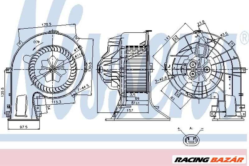 NISSENS 87025 Utastér-ventillátor - SAAB, FIAT, OPEL 1. kép