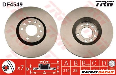 TRW DF4549 Féktárcsa - SAAB, OPEL, VAUXHALL