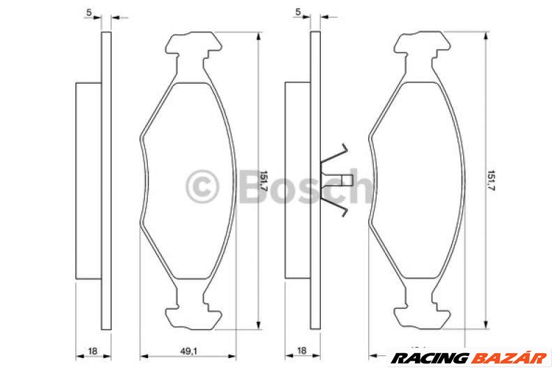 BOSCH 0986424514 Fékbetét - FIAT 1. kép