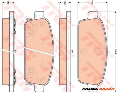 TRW GDB1844 Fékbetét - OPEL, VAUXHALL, CHEVROLET