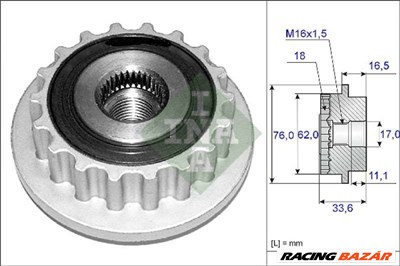 INA 535 0118 10 Generátor szabadonfutó - VOLKSWAGEN