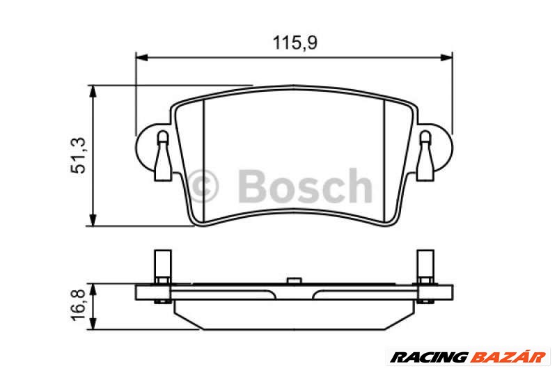 BOSCH 0986494043 Fékbetét - RENAULT, OPEL, VAUXHALL, NISSAN 1. kép