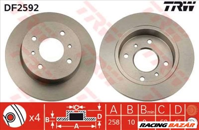 TRW DF2592 Féktárcsa - NISSAN