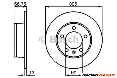 BOSCH 0986478970 Féktárcsa - RENAULT, OPEL, VAUXHALL, NISSAN