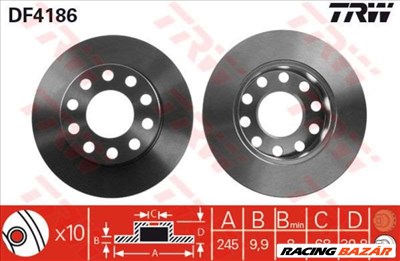 TRW DF4186 Féktárcsa - AUDI, SEAT
