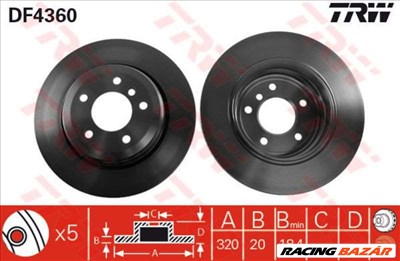 TRW DF4360 Féktárcsa - BMW, FIAT