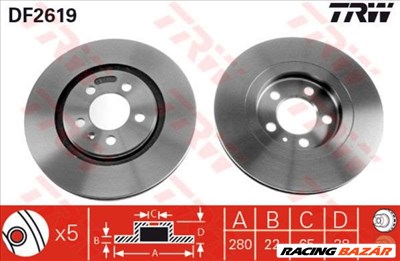 TRW DF2619 Féktárcsa - VOLKSWAGEN, SEAT