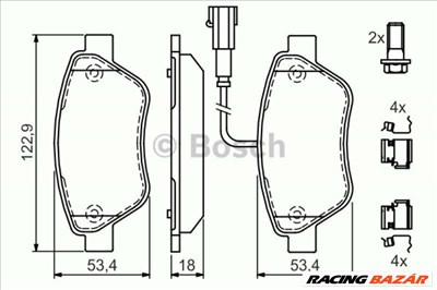 BOSCH 0986494113 Fékbetét - FIAT, ALFA ROMEO, LANCIA, CITROEN, PEUGEOT