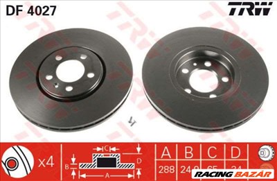 TRW DF4027 Féktárcsa - AUDI, SKODA, VOLKSWAGEN, SEAT