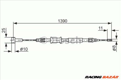 BOSCH 1987482213 Kézifék bowden - FIAT, PEUGEOT, CITROEN