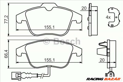 BOSCH 0986494372 Fékbetét - SEAT, VOLKSWAGEN, AUDI